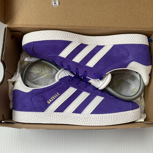 ADIDAS GAZELLE Kids Unisex Trainers Purple White UK3 US3.5 EU35 1/3 IE5597 NEW