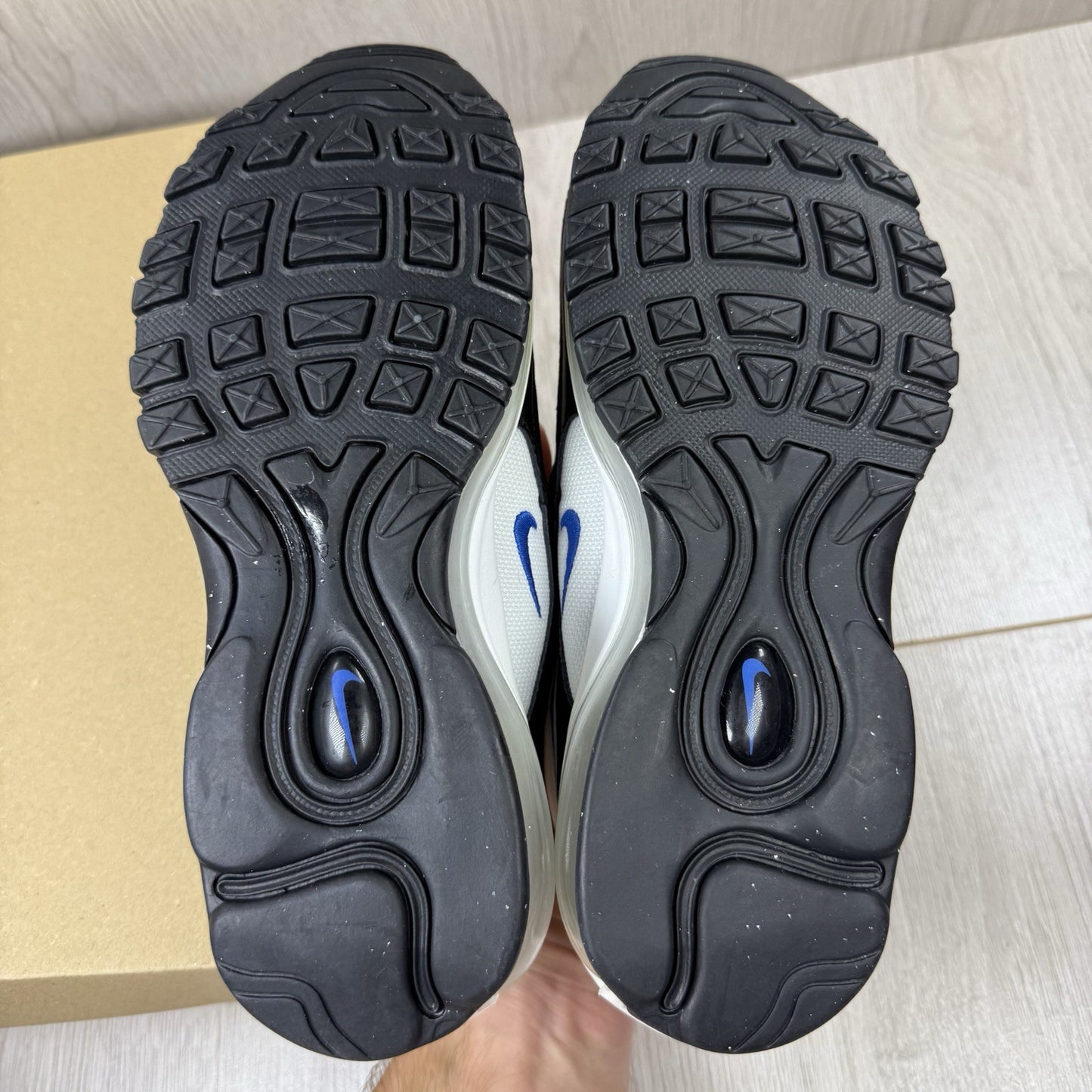 Nike Air Max 97 Trainers White Black Blue Size UK4 US4.5 EU36.5 921522-107