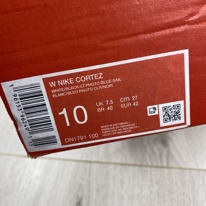Nike Cortez Trainers White Black Size UK7.5 US10 EU42 DN1791-100 NEW