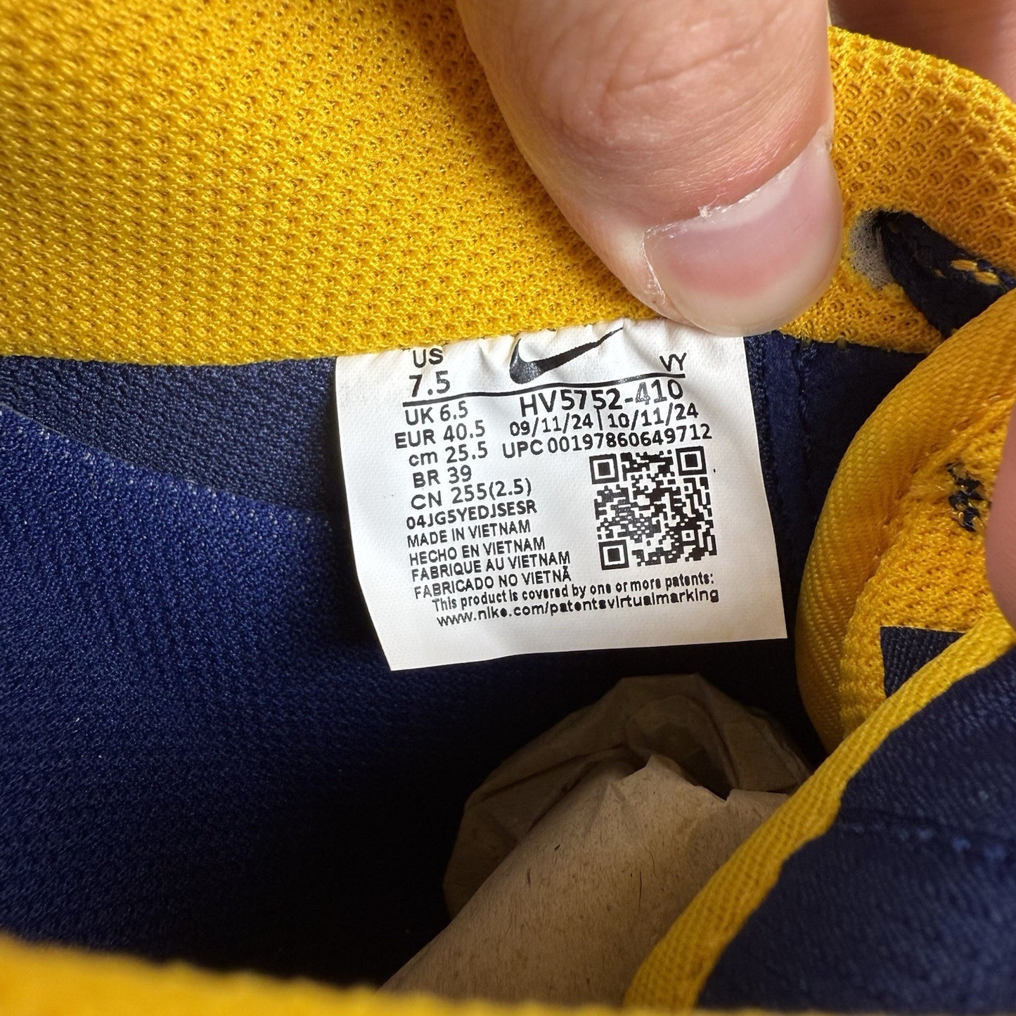 Nike Air Force 1 Retro Lettering Navy Size UK6.5 US7.5 EU40.5 HV5752-410