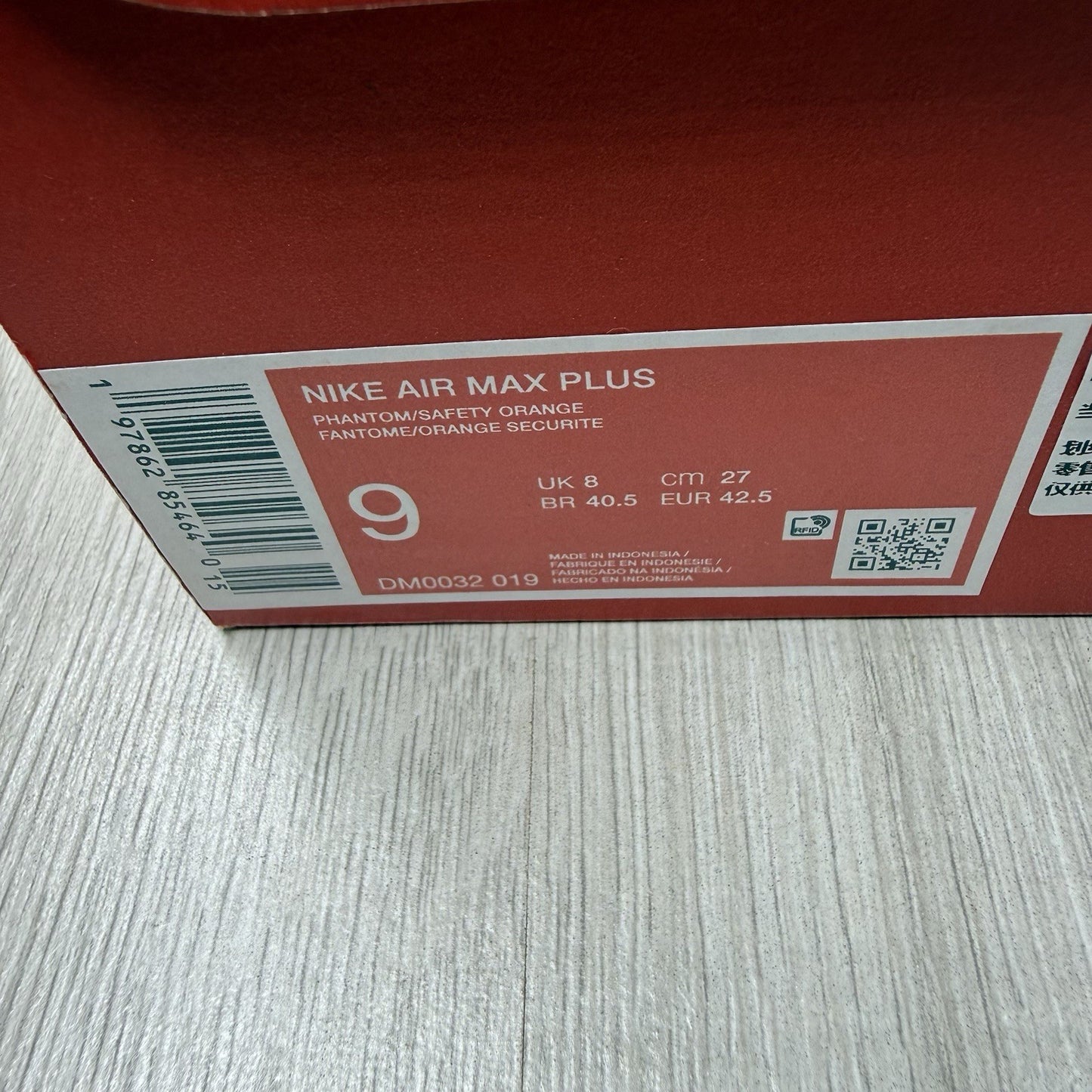 Nike Air Max Plus TN Trainers Phantom Safety Orange Size UK8 DM0032-0194