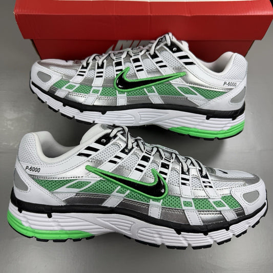 Nike P-6000 Trainers Spring Green White Black Size UK8.5 CD6404-1040