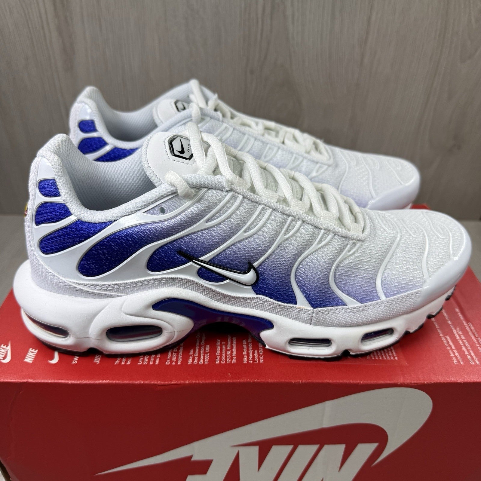 Nike TN Air Max Plus Trainers White Wild Grape Size UK6 DM0032 1051