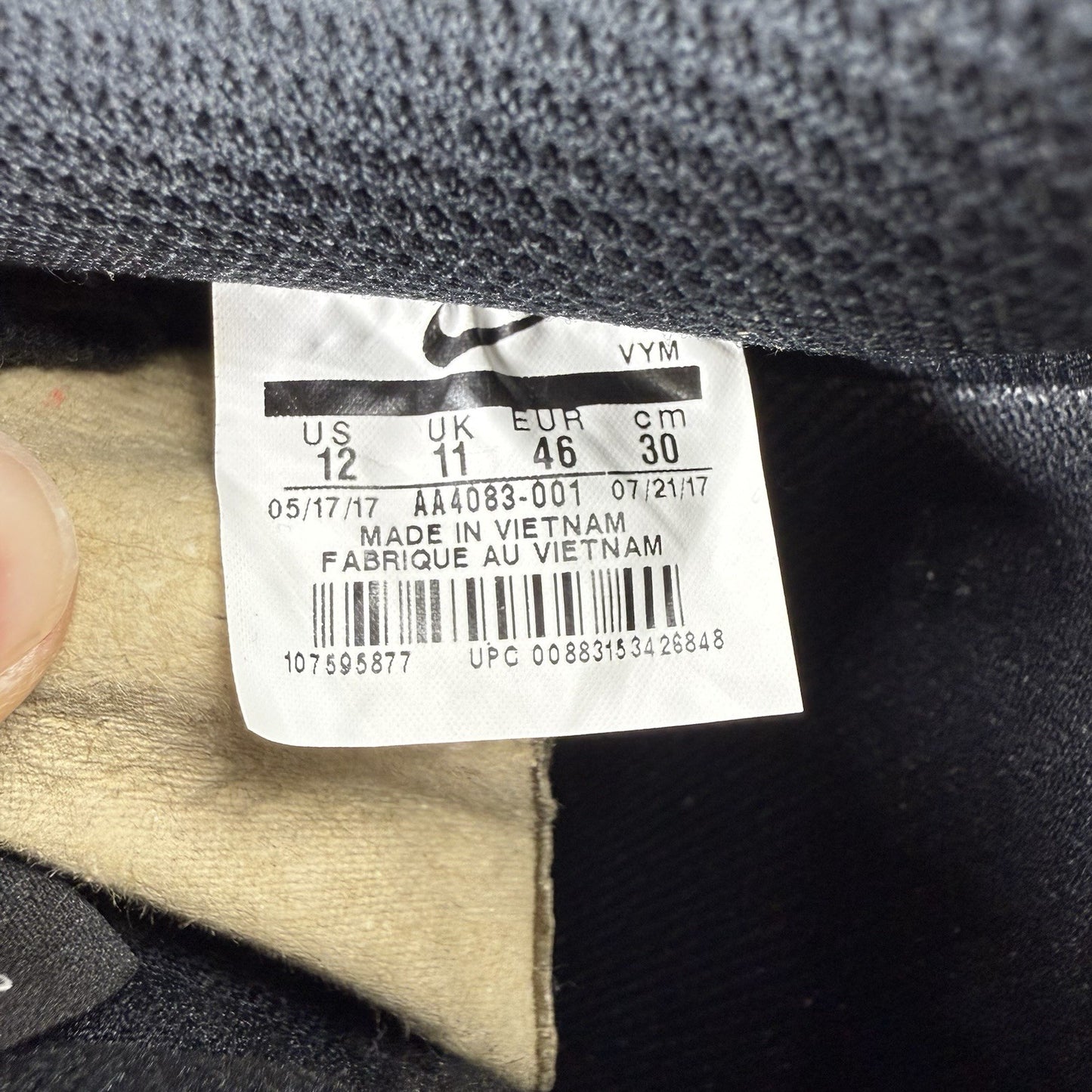 Nike Air Force 1 Low '07 Trainers Black Sail Size UK11 AA4083-00113