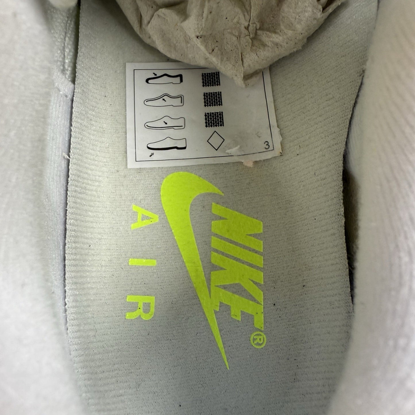 Nike Air Max 1 87 Trainers Volt Suede White Size UK6.5 DZ2628-10014