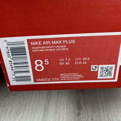 Nike Air Max Plus TN Trainers Phantom Safety Orange Size UK7.5 DM0032-0197