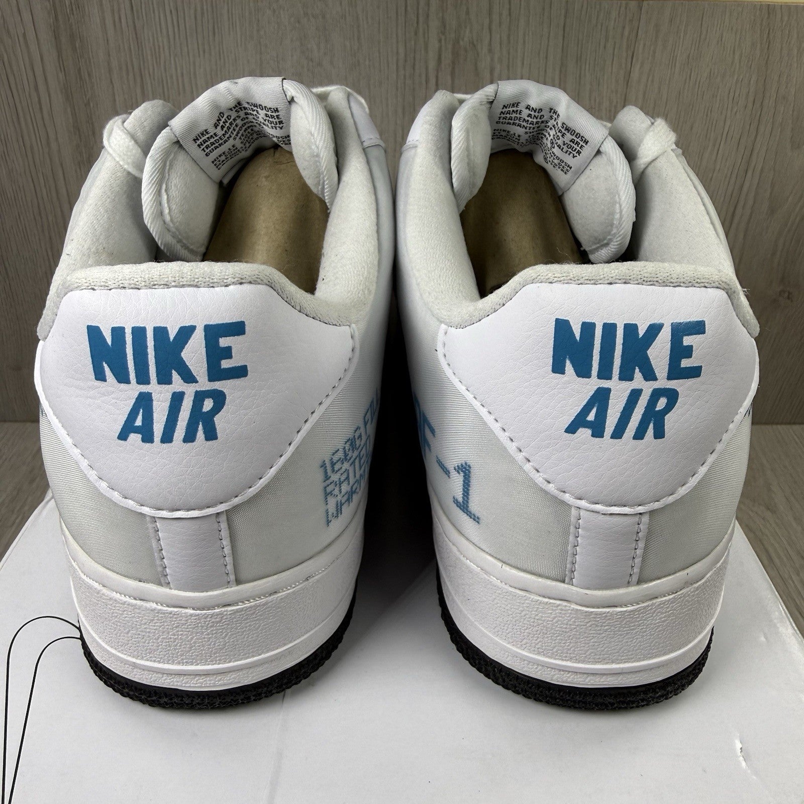 Nike Air Force 1 Low Trainers White Blue Size UK10.5 DN4164-9919