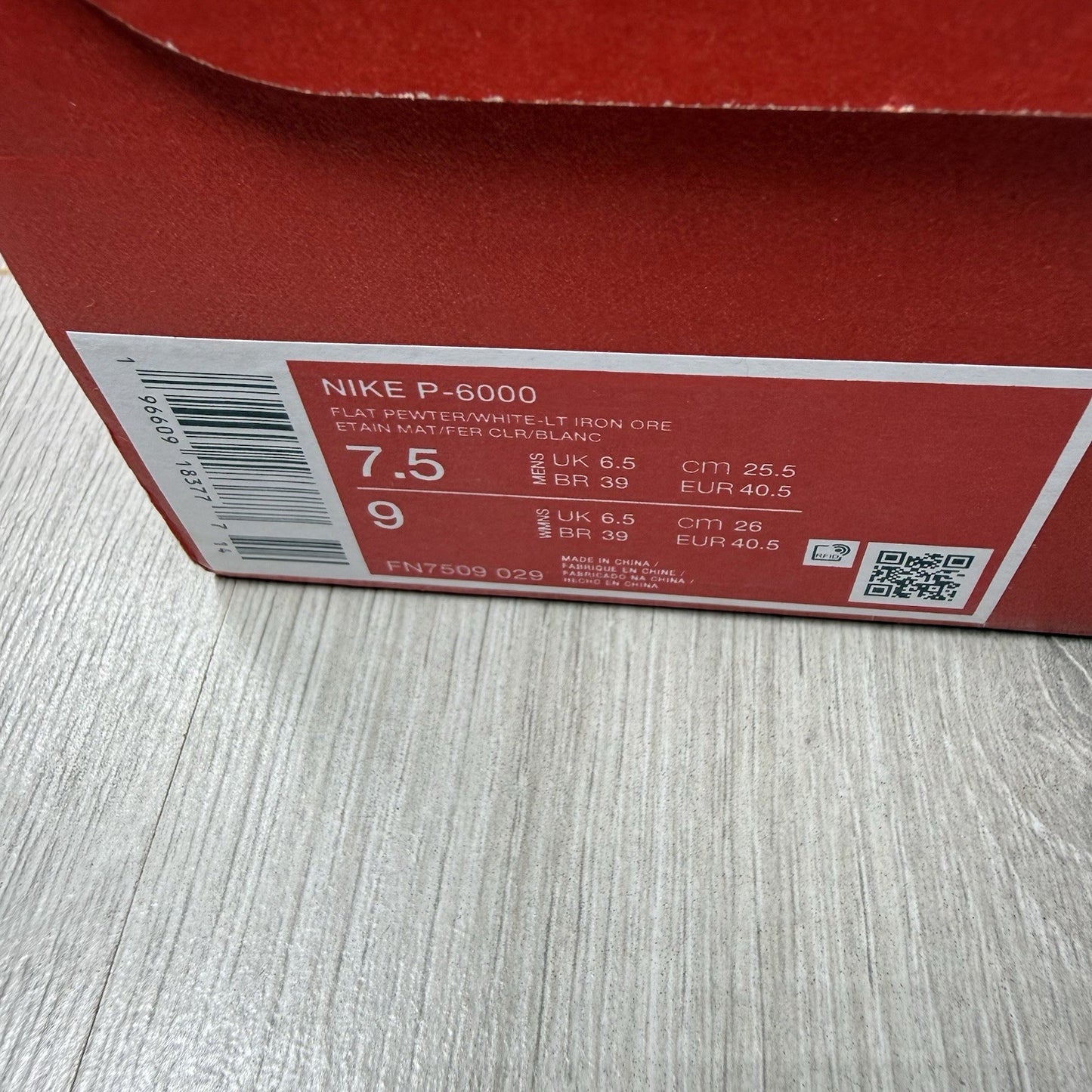 Nike P-6000 Trainers Flat Pewter Size UK6.5 FN7509-02912