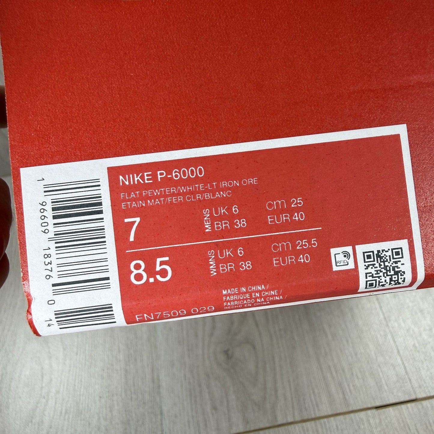 Nike P-6000 Trainers Flat Pewter Size UK6 FN7509-02913