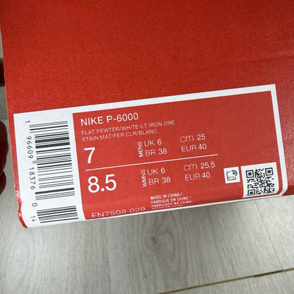 Nike P-6000 Trainers Flat Pewter Size UK6 FN7509-02913