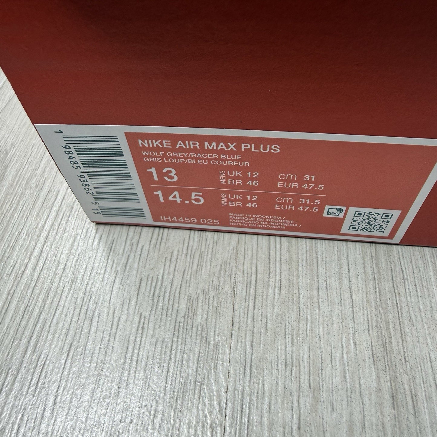 Nike Air Max Plus TN Trainers Tuned Wolf Grey Size UK12 EU47.5 IH4459-0254