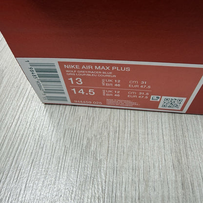 Nike Air Max Plus TN Trainers Tuned Wolf Grey Size UK12 EU47.5 IH4459-0254