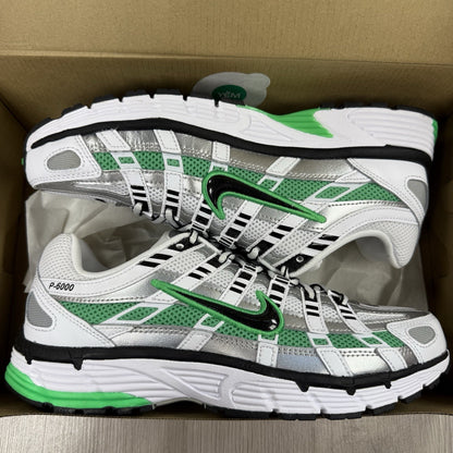 Nike P-6000 Trainers Spring Green White Black Size UK4.5 CD6404-1040