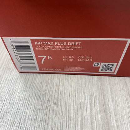 Nike Air Max Plus Drift TN Trainers Black Volt Size UK6.5 FD4290-0067