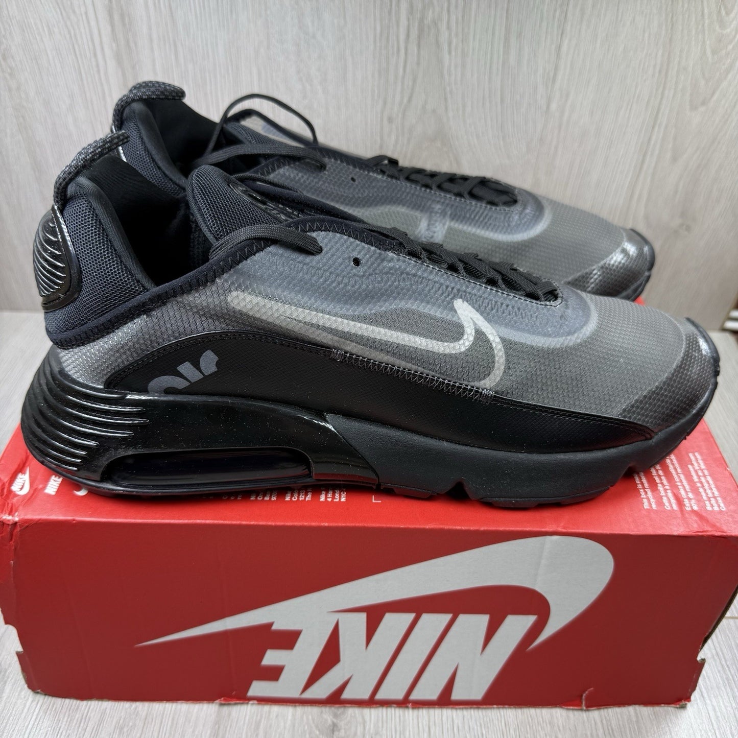 Nike Air Max 2090 Trainers Black Wolf Grey Size UK11.5 BV9977-0019