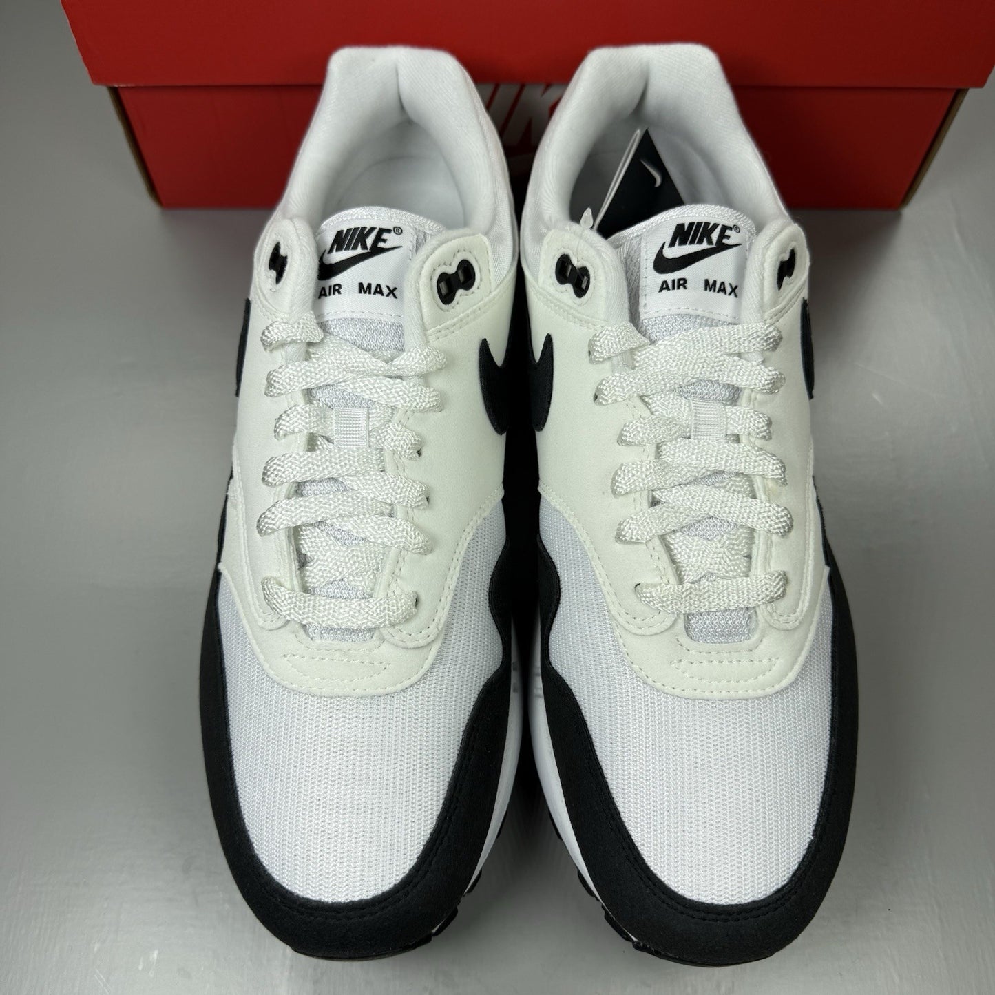 Nike Air Max 1 Trainers Summit White Black Grey Size UK9 DZ2628-1021
