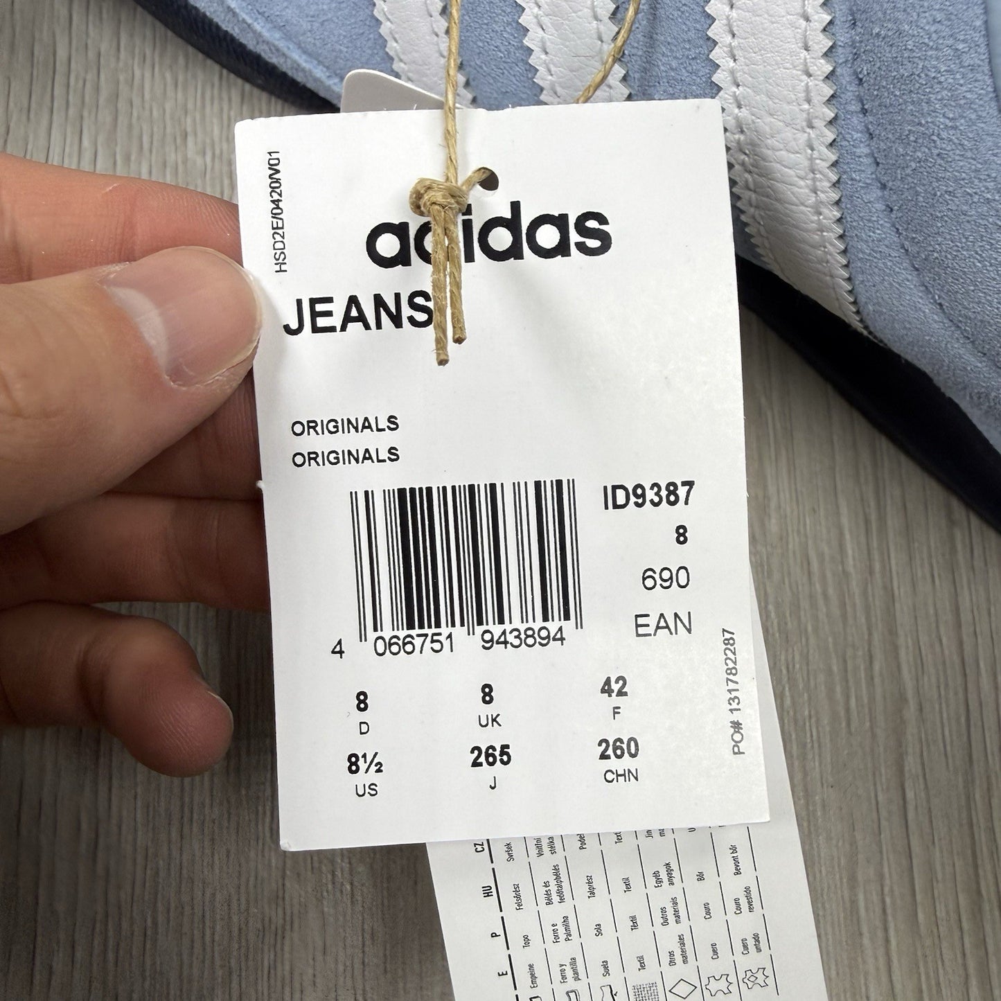 Adidas Jeans Trainers Clear Sky Collegiate Navy Size UK8 EU42 ID938714