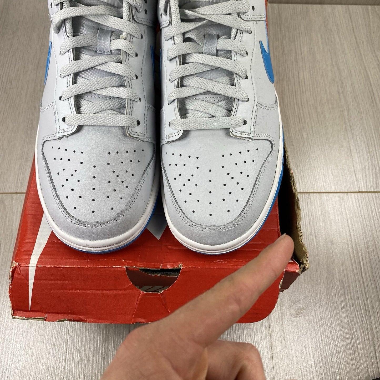 Nike Dunk Low Retro Trainers Pure Platinum Blue Size UK7.5 DV0831-0014