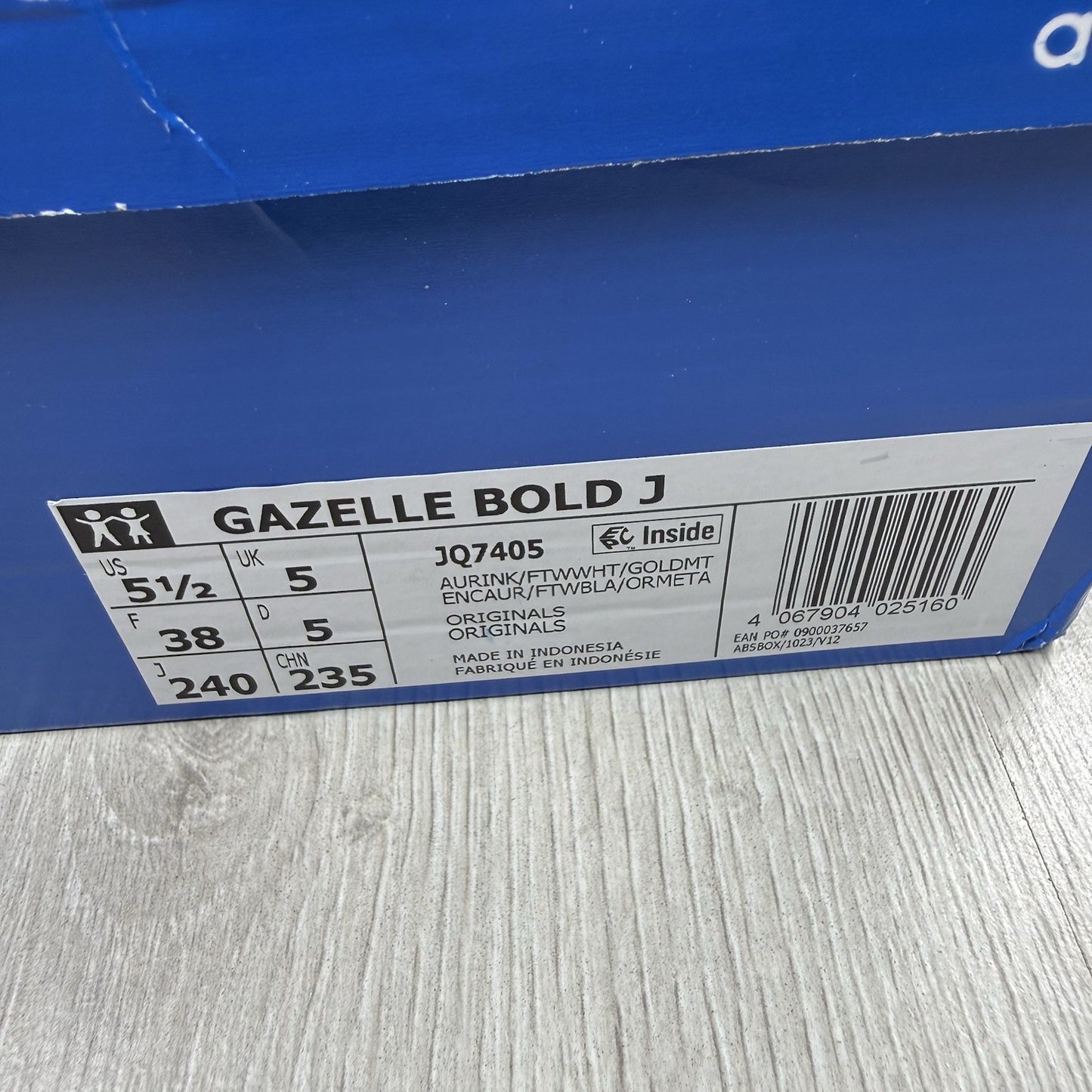 Adidas Gazelle Bold Trainers Aurora Ink White Size UK5 JQ74055