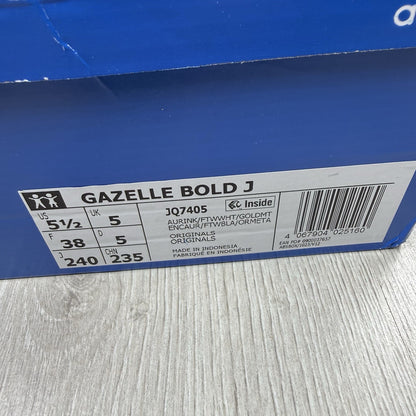 Adidas Gazelle Bold Trainers Aurora Ink White Size UK5 JQ74055