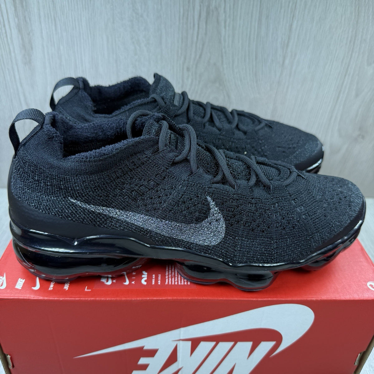 Nike Air VaporMax Flyknit 2023 Flyknit Trainers Black Size UK6 DV1678-0031