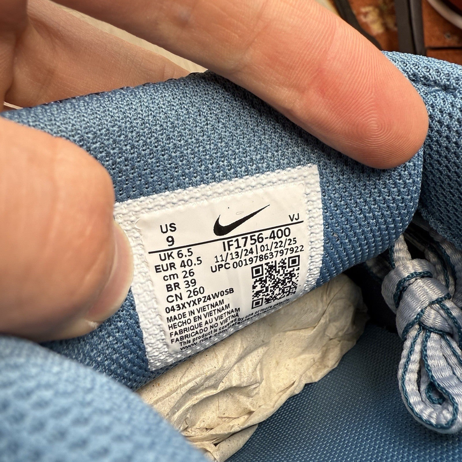 Nike P-6000 SE Trainers Thunder Blue Wolf Grey Size UK6.5 IF1756-4006