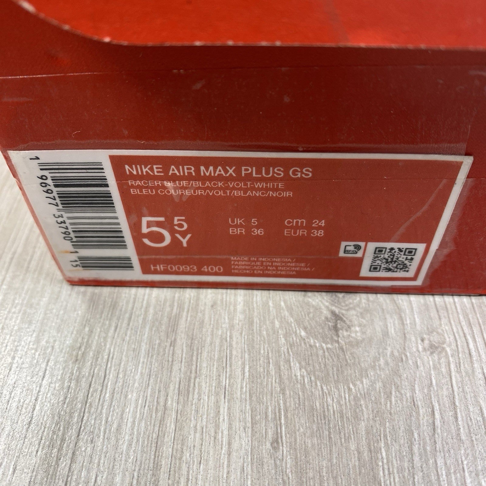 Nike TN Air Max Plus Trainers Racer Blue Volt Size UK5 HF0093-4004