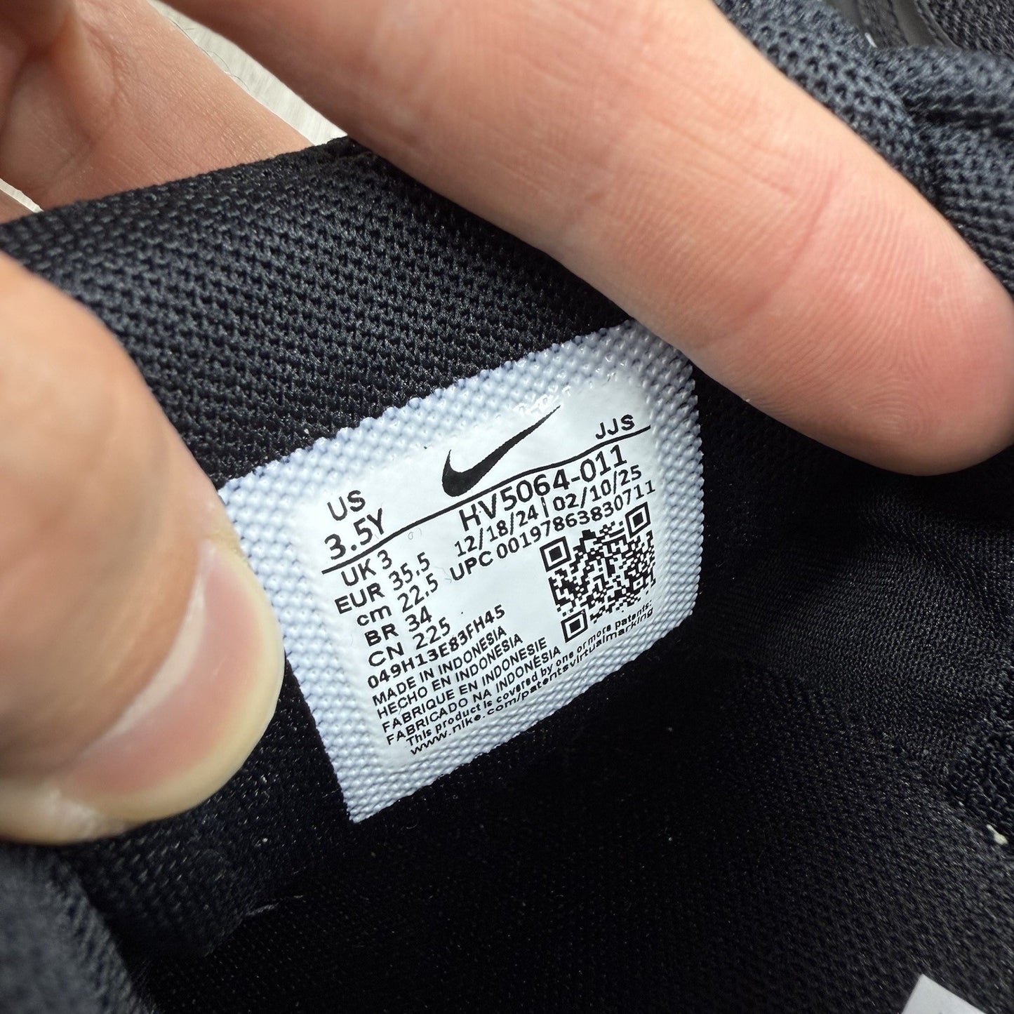 Nike P-6000 Trainers Triple Black Size UK3 HV5064-01113