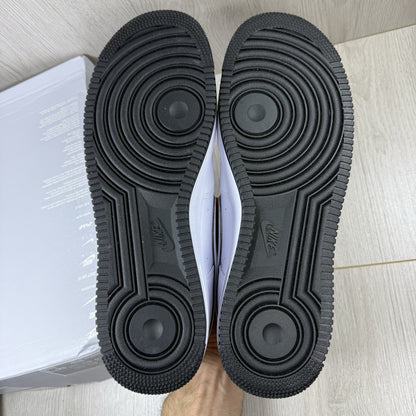 Nike Air Force 1 Low Trainers Outline Swoosh White Black Size UK12 DV0788 10311