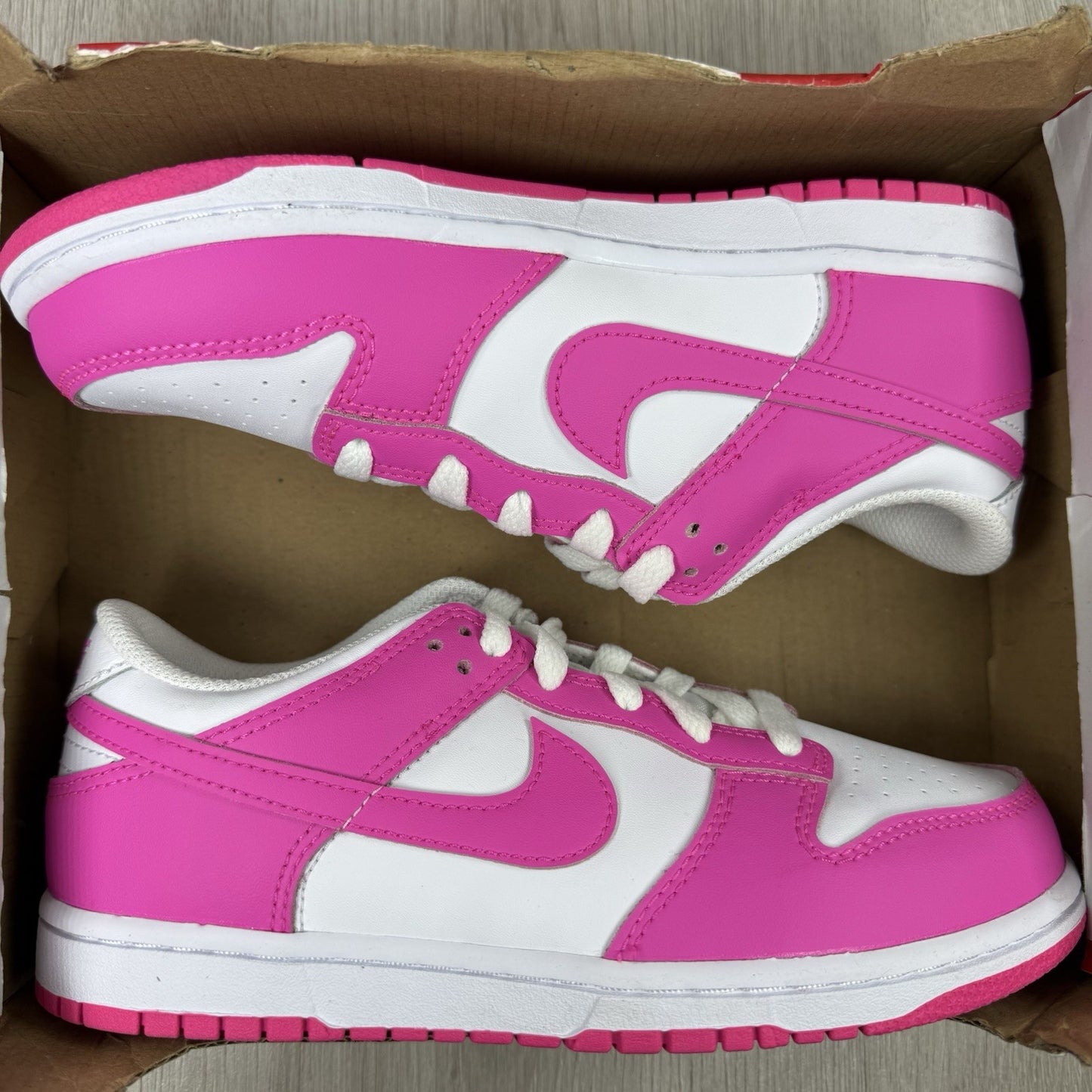 Nike Dunk Low PS Trainers Laser Fuchsia Size UK2.5 FB9108 1020