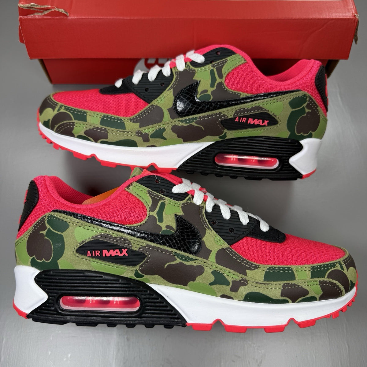 Nike Air Max 90 Trainers Reverse Duck Camo Size UK8.5 CW6024-6000