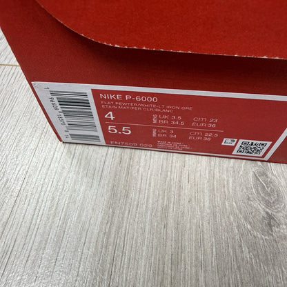Nike P-6000 Trainers Flat Pewter Grey Size UK3.5 FN7509-02912