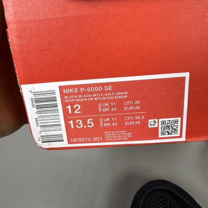 Nike P-6000 Trainers Suede Black Metallic Golf Size UK11 HF0015-0016