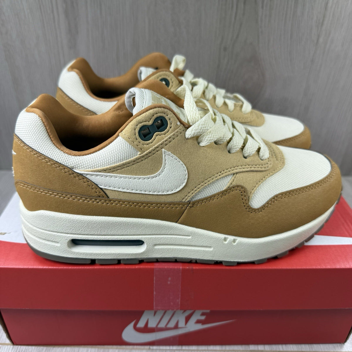 Nike Air Max 1 ‘87 Trainers Wheat Flax White Size UK3.5 FZ3598-2991