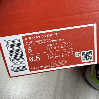 Nike Air Max 90 Drift Trainers Action Green Size UK4.5 FB2877 3006
