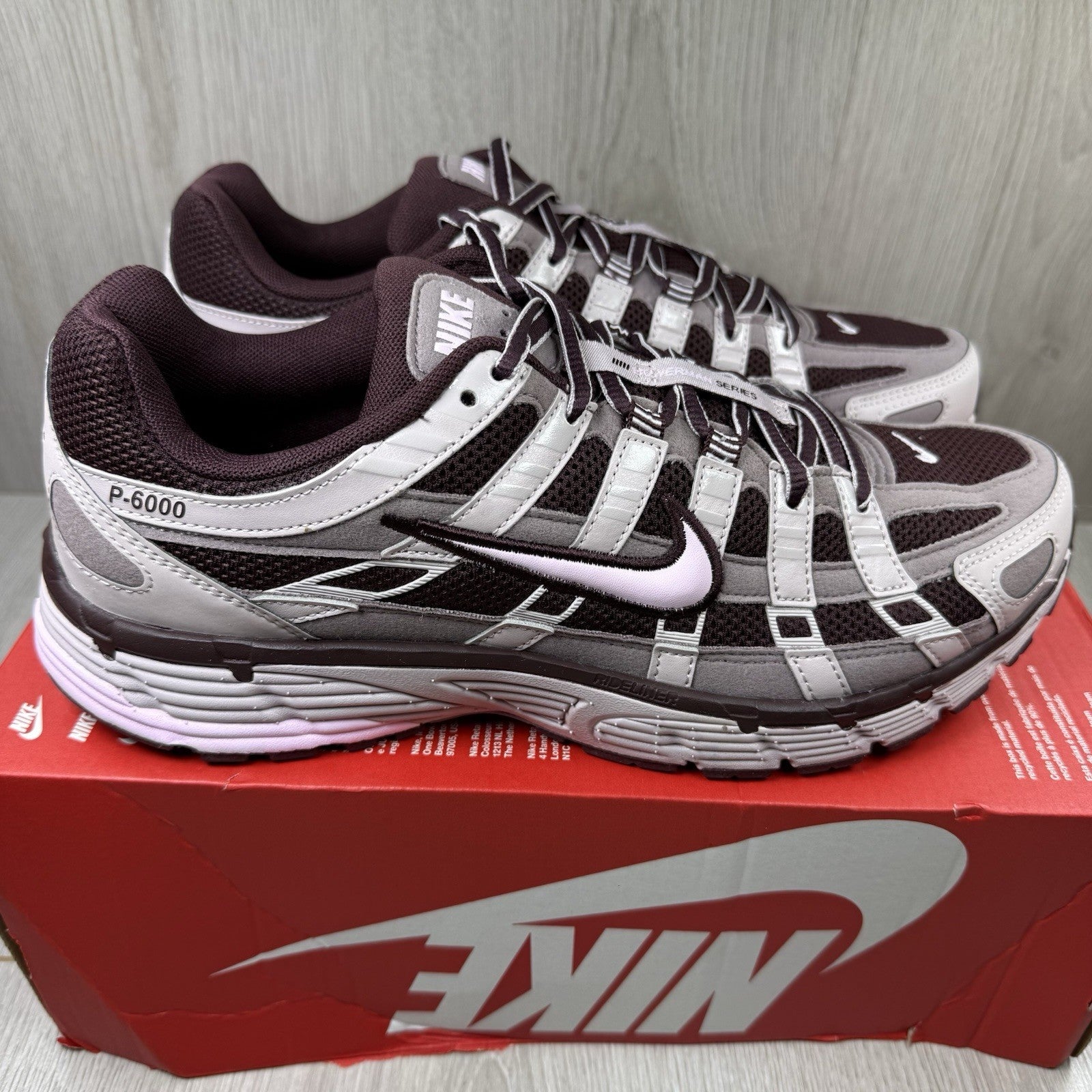 Nike P-6000 Trainers Burgundy Crush Pink Foam Size UK8.5 HV2522-6009