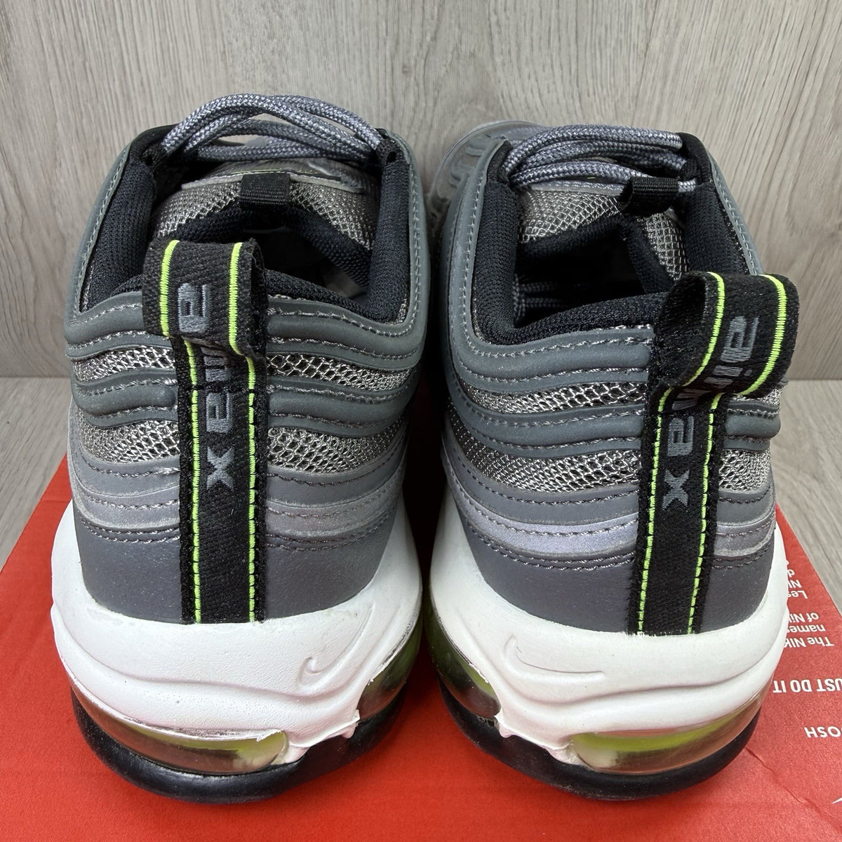 Nike Air Max 97 Trainers Smoke Grey Volt White Size UK9 DJ6885-00111