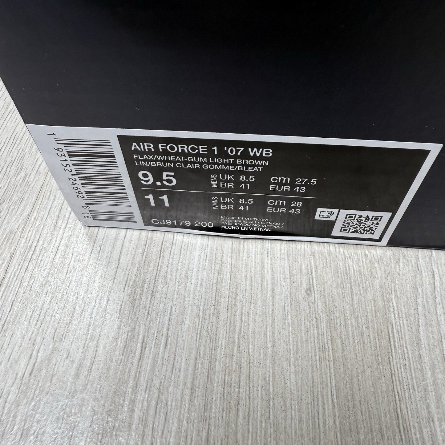 Nike Air Force 1 Low Trainers Flax Wheat Size UK8.5 CJ9179-20012