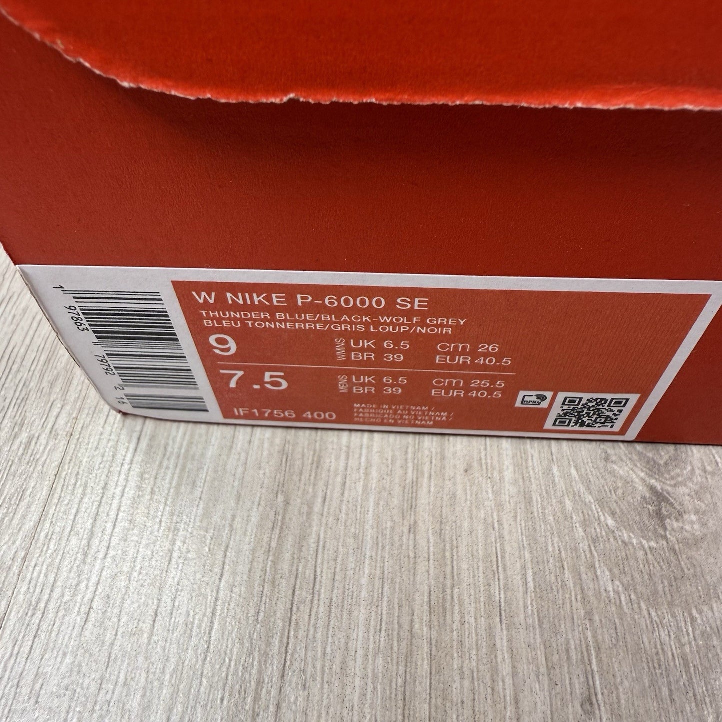 Nike P-6000 SE Trainers Thunder Blue Wolf Grey Size UK6.5 IF1756-4004