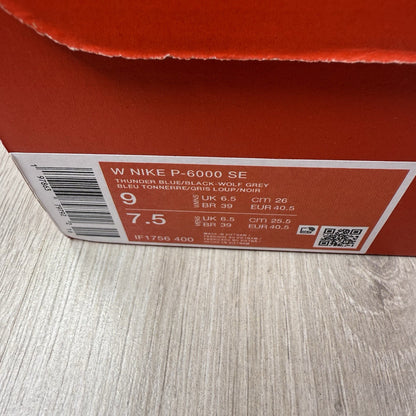 Nike P-6000 SE Trainers Thunder Blue Wolf Grey Size UK6.5 IF1756-4004