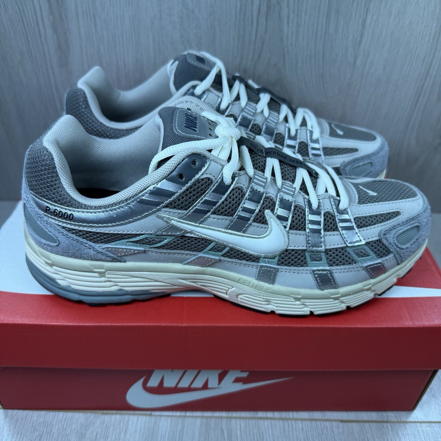 Nike P-6000 Trainers Flat Pewter Grey Size UK7.5 FN7509-0291