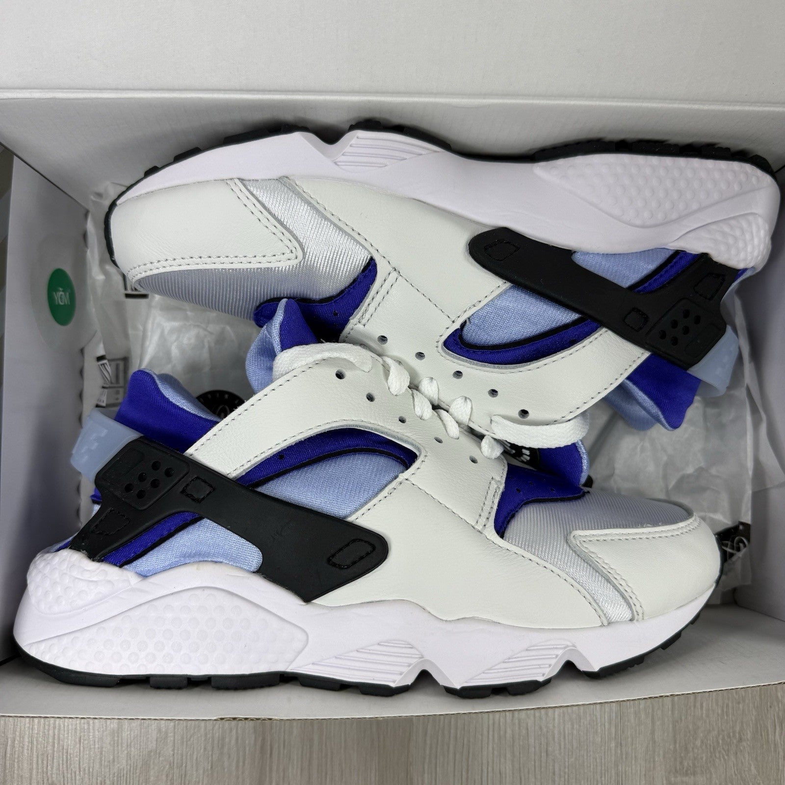 Nike Air Huarache Trainers White Concord Size UK4.5 DH4439-1008