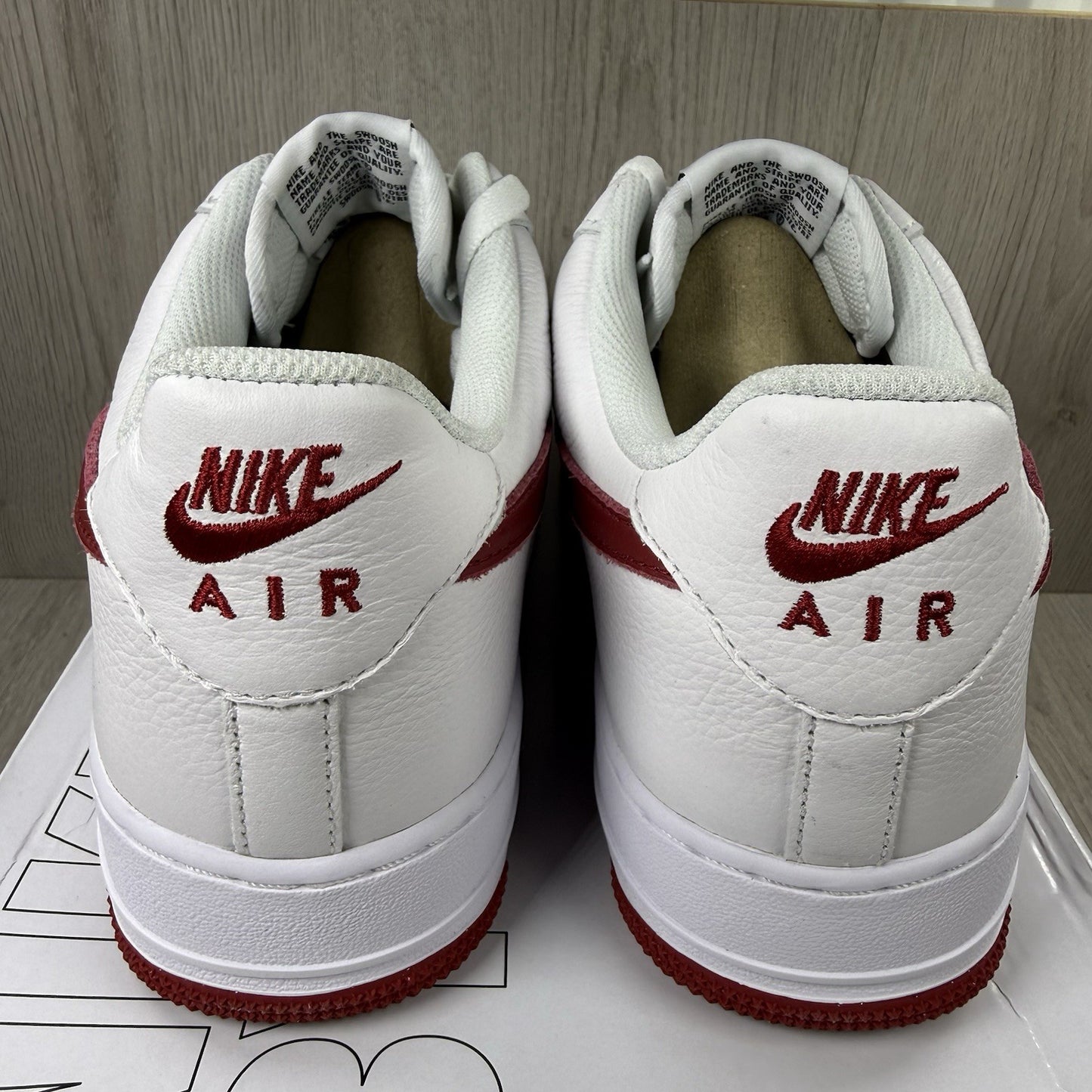 Nike Air Force 1 Low Trainers White Red Size UK10.5 DN4162-9919