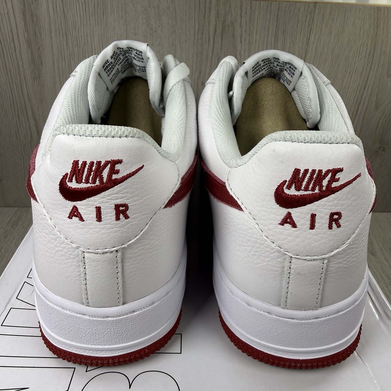 Nike Air Force 1 Low Trainers White Red Size UK10.5 DN4162-9919
