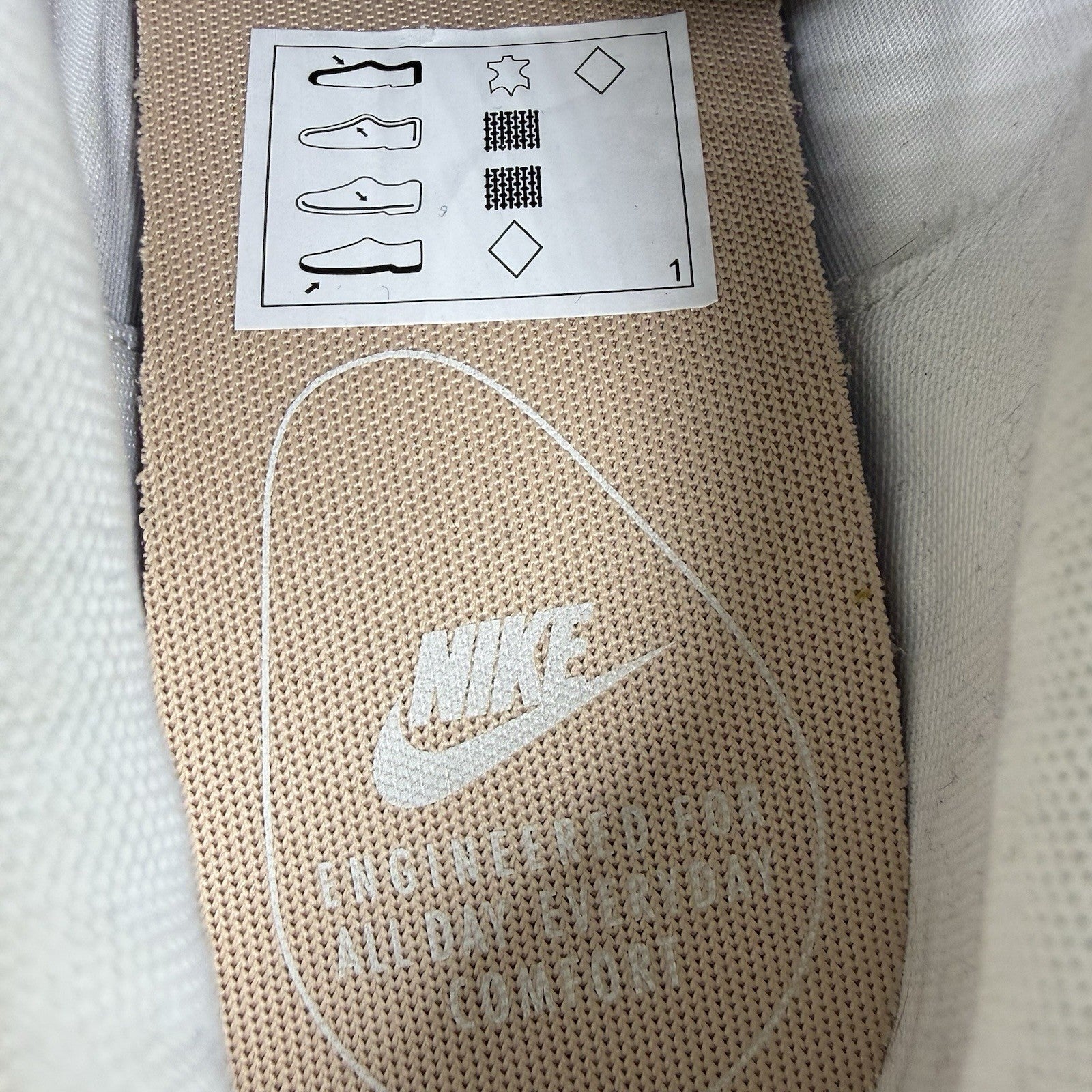 Nike Air Max 1 Trainers Summit White Bio Beige Size UK6 319986-1206