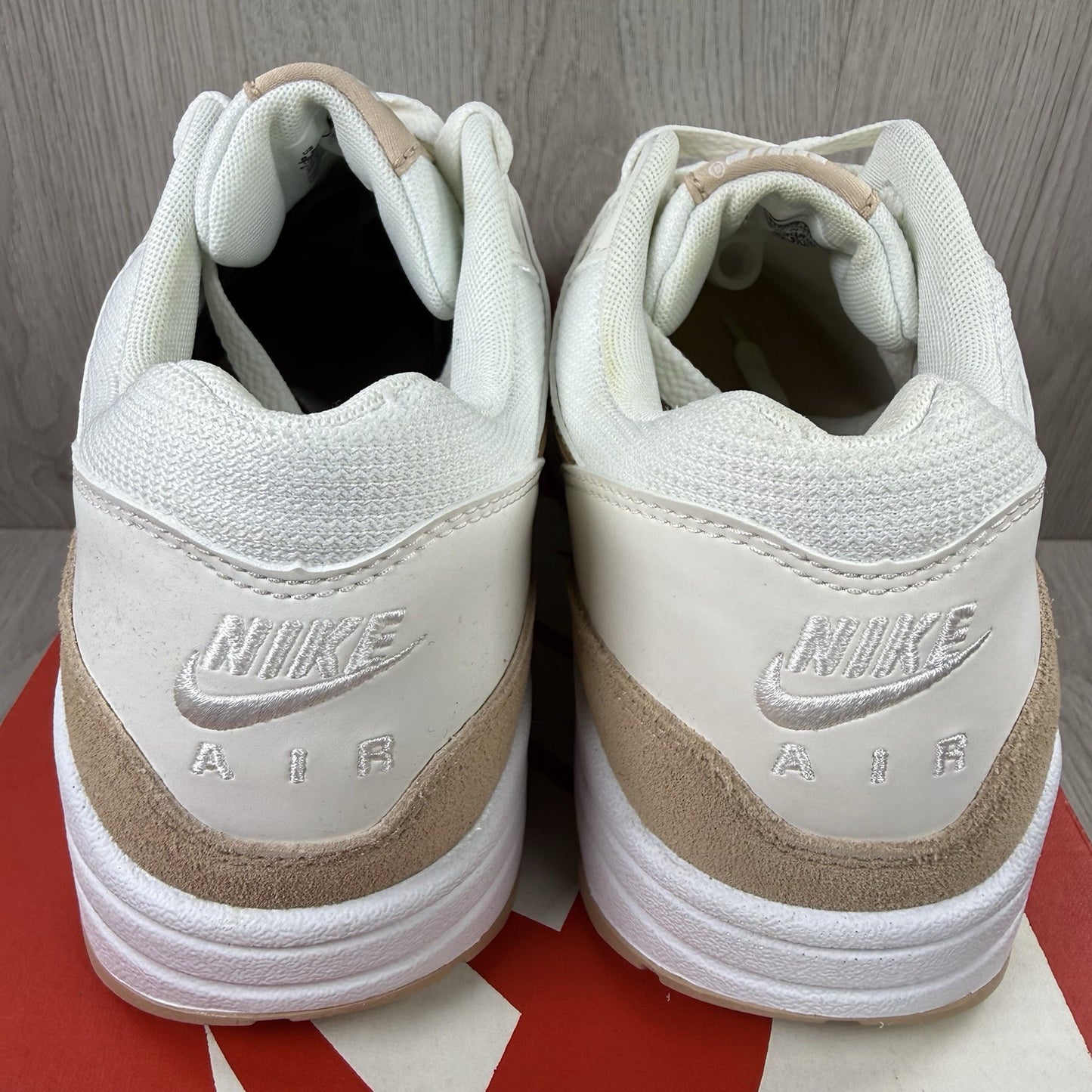 Nike Air Max 1 Trainers Summit White Bio Beige Size UK6 319986-1203
