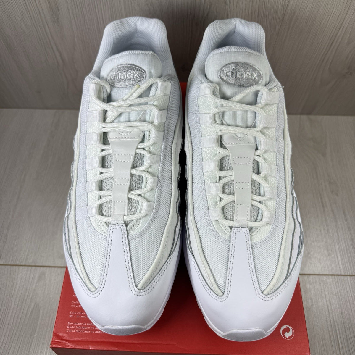 Nike Air Max 95 Essential Trainers White Grey Fog Size UK12 CT1268-10010