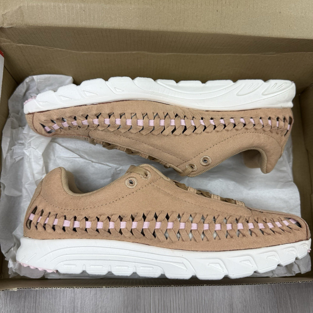 Nike Mayfly Woven Trainers Vachetta Tan White Size UK5 833802-2000