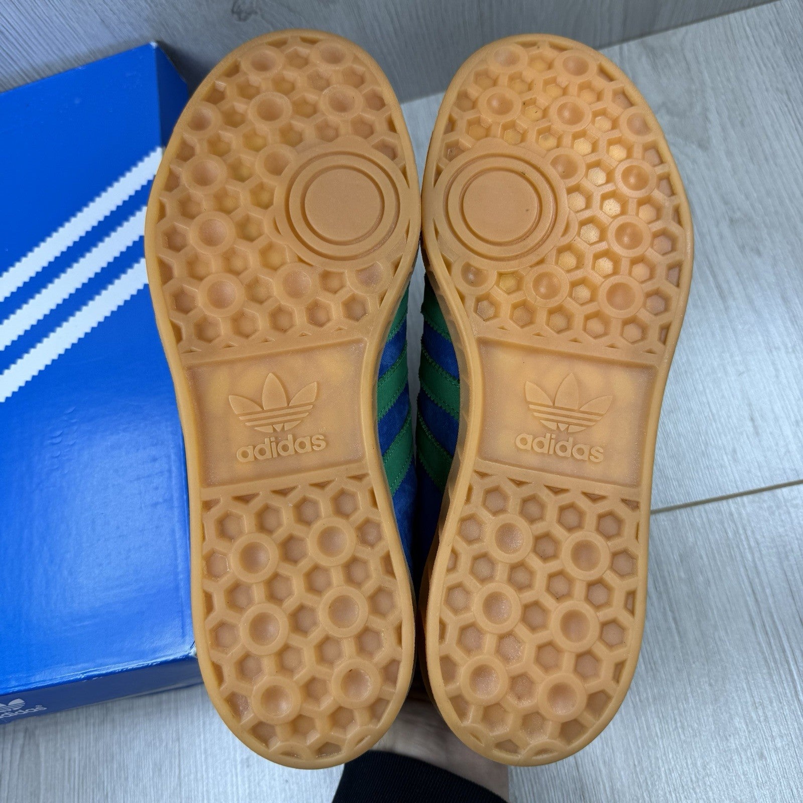 Adidas Originals Hamburg Trainers Lush Blue Green Gum UK7 S748395