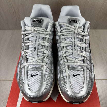 Nike P-6000 Trainers White Metallic Silver Size UK7.5 CD6404-1052